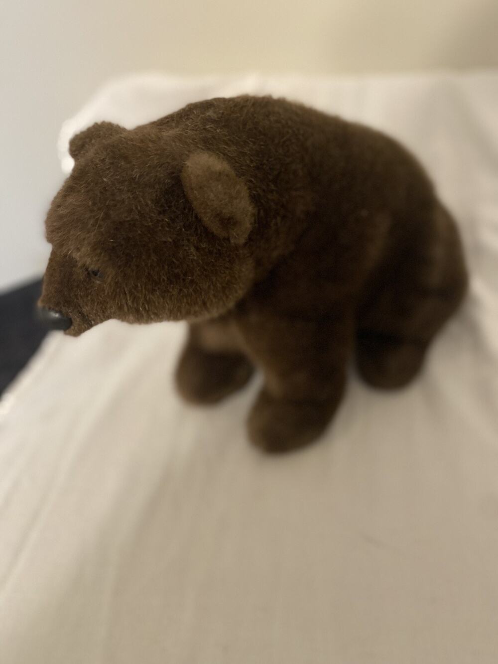 Vintage Cartier Grizzly Brown Bear Burley 1980s Plush Stuffed Animal Realestic